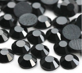 4mm nalepovací kameny broušené jet=černá barva