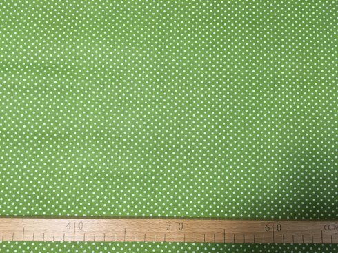látka 140cm šíře/100%bavlna puntík zelený