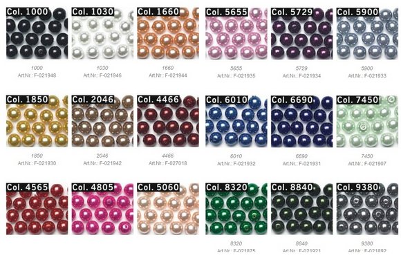 skleněné perličky našívací 8mm-44ks různé barvy-
